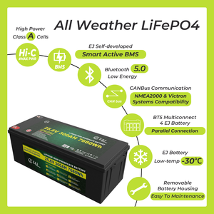 Intelligenter 24V 300Ah Lithium-Akkupack 7680Wh Hochleistungs-Off-Grid-Solarsystem für Marine und LKW 200A Dauerstrom BMS EJ EJ24300FE - Product Image 4