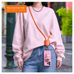 สายชาร์จแบบ 4 in 1 พร้อมสายคล้องคอ สาย USB สำหรับเดินทาง สายอะแดปเตอร์แบบ Type A ในตัว สายชาร์จสำหรับใช้งานกลางแจ้งพร้อมสายคล้องคอ - Product Image 3