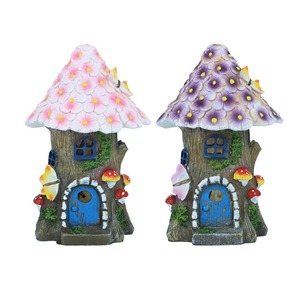 Lampe décorative solaire pastorale décoration ambiante en résine maison d'arbre lumineuse pour décoration de cour de voie extérieure pour déco de pelouse de patio - Product Image 4