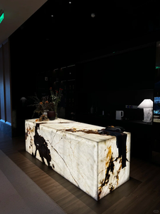 Isla de Cocina de Mármol Calacatta Viola Estilo Europeo, Gabinetes de Mármol Personalizables para Decoración de Interiores de Hoteles y Villas - Product Image 5