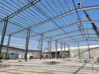 Atelier préfabriqué à grande portée en structure métallique, bâtiment industriel à portique simple étage, conception moderne