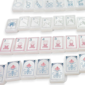 Custom Printed 4-Layered Acrylic American <b>Mahjong</b> Tiles Modern Luxury Pearl White Design for Family Parties Entertainment - Product Image 2