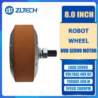 Moteur servo à roue moyeu DC sans engrenage ZLTECT CE ISO9001 à couple élevé, encodeur optique 1024, 8 pouces, 48V, charge 400 kg, 200 tr/min, sans balais, pour AGV