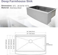 Tablier d'évier de cuisine de ferme multifonction moderne Éviers de poste de travail avant Évier en acier inoxydable SUS304 pour usage domestique