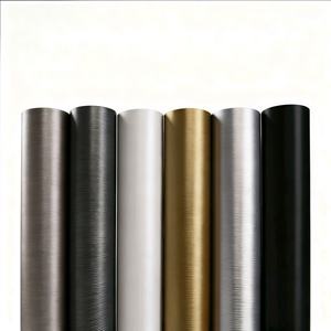 Película Decorativa de Vinilo Metálico Autoadhesivo de PVC, Color Dorado, con Acabado Cepillado, para Decoración de Gabinetes y Ascensores, Precio de Fábrica - Product Image 1