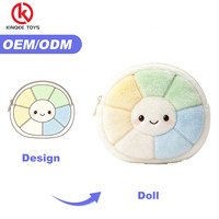 Dompet Boneka Bentuk Bunga Custom Made, Tas Koin Isi Lembut untuk Hadiah Promosi Bersertifikat CE 12cm 100 Pcs MOQ OEM