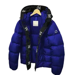 OEM Custom Design Winter Down Coat Hoodie Puffer Men Jacket Streetwear Printing Webbing Thickening Bubble Coats Men's Jacket