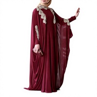Mode musulmane brodée paillettes manches robe rayonne musulmane femmes robes et jupes robes longues