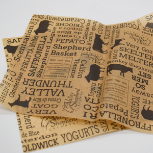 Papier sandwich enduit de <span class=keywords><strong>cire</strong></span> de qualité alimentaire imprimé avec logo personnalisé Papier anti-graisse spécial face unique - Product Image 1
