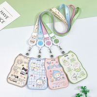 Porte-cartes oreilles de chat en polyester avec cordon rétractable, étui d'identification personnalisé imprimé, portable pour l'école