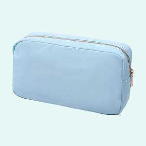 Sac de voyage durable et réutilisable en nylon rayé, grande capacité, imperméable, organiseur de voyage tendance, sac cosmétique durable, fermeture éclair - Product Image 2