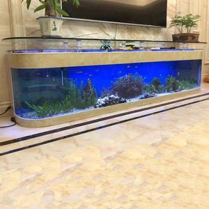 Table basse de table en verre de luxe de meubles de ménage personnalisés avec la table à thé d'aquarium et le réservoir de poissons de meuble de TV - Product Image 3