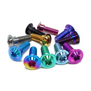 Винт для заднего крыла мотоцикла из титанового сплава, класс ISO/ASME 10, M1.25*15, с плоской головкой, анодированный, с боковой пластиной, ступенчатый, для дискового тормоза - Product Image 4