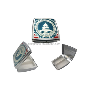 حاوية حبوب معدنية صغيرة مخصصة ، علبة حبوب منع الحمل اليومية مع مرآة مستطيلة على شكل قلب مستدير ، هدايا سفر ، نموذج موضوع الشعار - Product Image 4