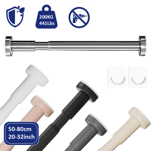 20-32 Zoll 50-80cm Robuste Teleskopstange ohne Bohren, 200kg Tragkraft, Mikroverstellbare Stange für Duschvorhang und Kleiderschrank - Product Image 1