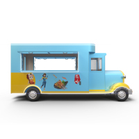 Camion de nourriture mobile électrique pour en-cas BBQ, design coloré, camion de nourriture mobile à vendre en Malaisie, camion de nourriture de 16 pieds avec équipement de cuisine