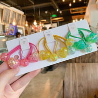 PDANY petite fille colorée rafale dégradé amour enfants bandeau de cheveux faits à la main ornements queue de cheval tête corde coiffure