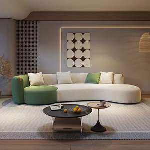 Conjunto de Sofá Moderno Minimalista en Forma de S con Relleno de Espuma y Diseño Curvo para Sala de Estar y Uso Doméstico - Product Image 2