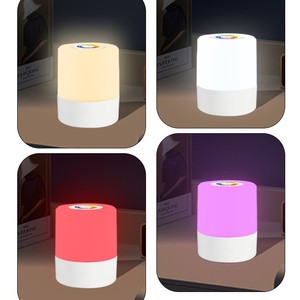 Lampe d'ambiance portable rechargeable à changement de couleur, commande tactile, veilleuse LED ronde pour chambre à coucher, lampe d'ambiance pour le sommeil - Product Image 1