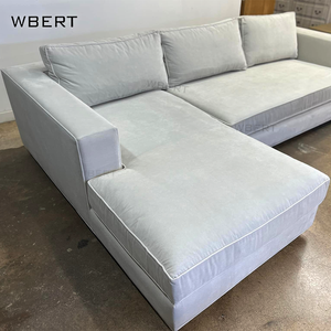Wbert โซฟาแบบแบ่งส่วนหรูหราสไตล์อเมริกันผ้าลินินเนื้อนุ่มแบบร่วมสมัยสำหรับบ้านโรงแรมวิลล่า - Product Image 2