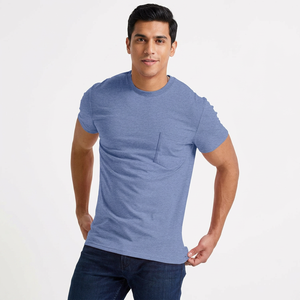 Camiseta Formal de Algodón 100% para Hombre, con Bolsillo Grande, Logotipo Personalizado en la Parte Delantera, Secado Rápido, Cuello Redondo y Manga Corta - Product Image 1
