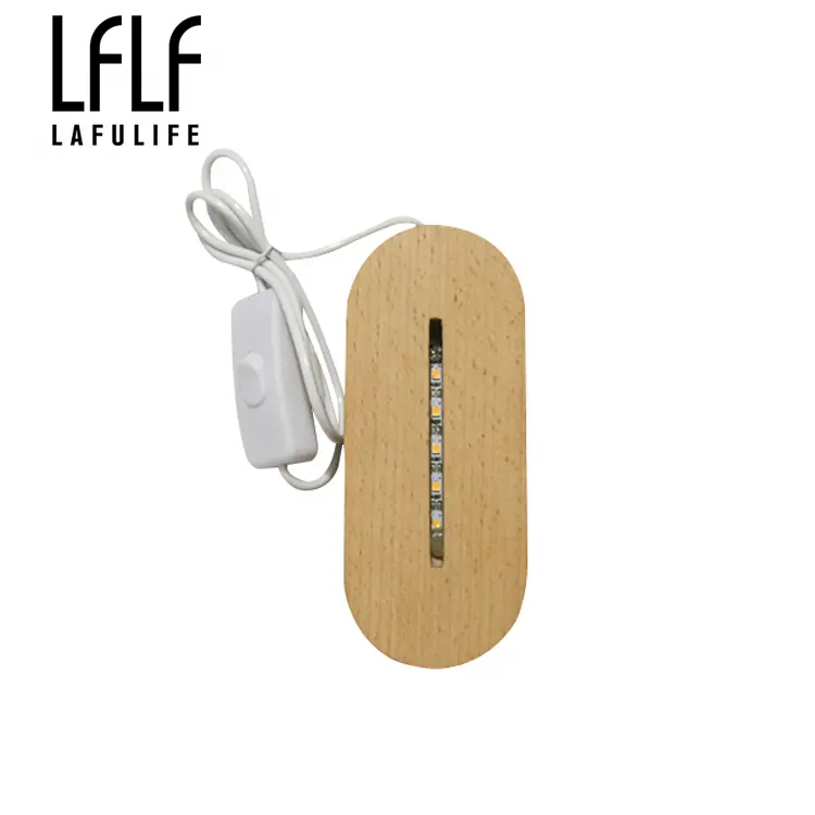 USB Wooden LED Night Decoration Light Base Holder String Bulb Shelf Bracket With Warm White Light For Living Romantic Room
