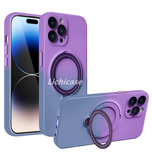 Funda de teléfono con soporte oculto magnético degradado Lichicase para Xiaomi <span class=keywords><strong>Redmi</strong></span> <span class=keywords><strong>Note</strong></span> <span class=keywords><strong>12</strong></span> <span class=keywords><strong>Pro</strong></span>, funda a prueba de golpes - Product Image 1