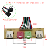 Kabel Panel Depan Komputer 6,8cm, Antarmuka Audio USB, Kabel Panel Depan Port USB Komputer Desktop