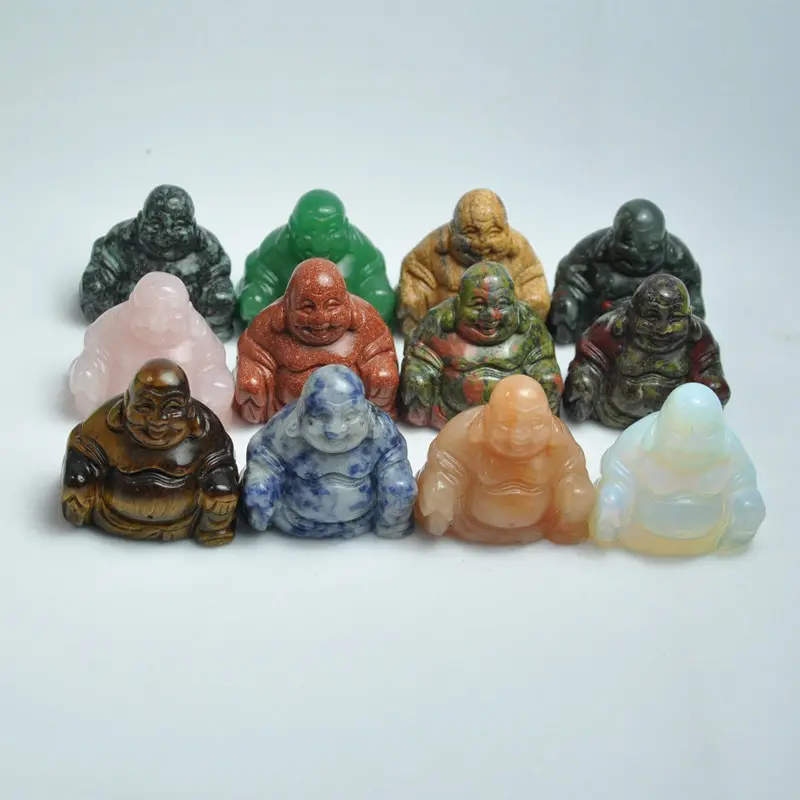 Natuurlijke Gesneden Crystal Religieuze Boeddha Figuur Folk Ambachten Art Sculptuur Rose Quartz Crystal Boeddhabeeld