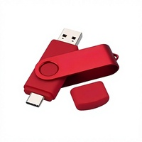 Memoria USB Tipo-C de Metal de Doble Uso para Computadoras y Teléfonos, 32GB/64GB, Alta Velocidad, Giratoria, Venta al Por Mayor de Fábrica
