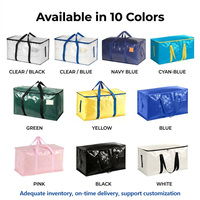 Sacs de déménagement transparents en gros, impression personnalisée, sacs de rangement transparents extra-larges et résistants avec fermeture éclair