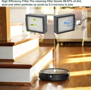 Kit de pièces de rechange durables : brosses en caoutchouc, filtres HEPA, sacs à poussière compatibles avec les robots aspirateurs iRobot Roomba séries E, I, J, I3, I7, J7, E5 - Product Image 5