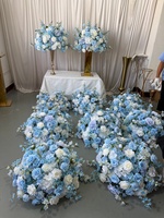 Bola Bunga Artifisial Biru Langit 60cm, Hiasan Tengah Meja Pernikahan