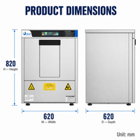 Lave-vaisselle compact sous comptoir en acier inoxydable, électrique, petit modèle pour restaurant, café, machine à laver la vaisselle automatique à haute température