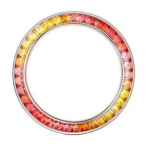定制精密切割等尺寸不锈钢完美色阶彩虹合成宝石40毫米手表表圈