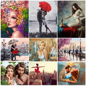 <span class=keywords><strong>Portrait</strong></span> de fille peint à la main en acrylique moderne bricolage Art mural Kit de peinture à l'huile avec toile 3D décoration de la maison cadeau <span class=keywords><strong>dessin</strong></span> par numéro - Product Image 1