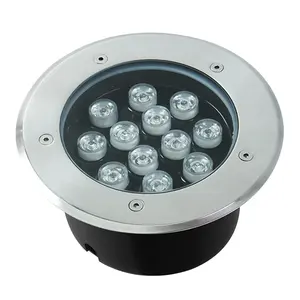 China Manufacturer Outdoor Waterproof IP65 IP66 Round Underground Recess Pathway Led Inground Light 12W