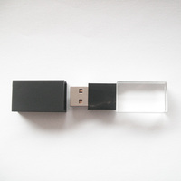 Flashdisk USB kristal transparan kustom 16 Gb 32GB 256GB 3.0 LOGO kustom USD Flashdisk memori Drive bentuk lipstik
