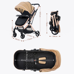 Wellpal รถเข็นเด็ก4ล้อทำจากอลูมิเนียมอัลลอยพับได้, ทำจากผ้าลินิน PU กันลื่นสปริงโช้คอัพรับน้ำหนักได้20กก. - Product Image 2