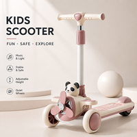 Trottinette d'équilibre pliable légère en plastique à 3 roues, hauteur réglable, avec frein arrière, pour filles, jouet moderne d'extérieur pour enfant