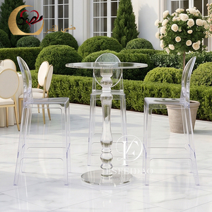 Wedding Furniture <b>Party</b> Use Clear Acrylic Mobile Cafe Wine Bar <b>Tables</b> - Product Image 3