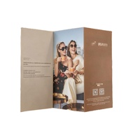 Brochures personnalisées recto-verso en papier spécial, pliées en trois et multi-pliées, pour les secteurs alimentaire, pharmaceutique, vin, commerce, tourisme et soins de la peau
