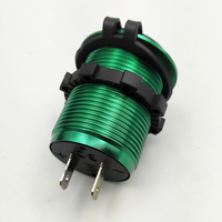 Prise USB double 12V 4.2A en aluminium vert pour 4x4 / caravane / camping-car / bateau