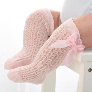Calcetines de algodón transpirables para bebés y niñas, <span class=keywords><strong>medias</strong></span> hasta la rodilla <span class=keywords><strong>con</strong></span> lazo español - Product Image 2