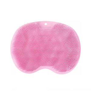 Silicone Bath Brush Wall Mounted Oval Back Scrubber Massage Brush For Shower Body Care Blue Pink Yellow Green - Product Image 5