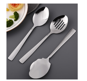 DFC1117 Cuchara Grande para Servir y Espátulas Ranuradas con Diseño de Hoja para Cafetería, Tienda o Buffet - Product Image 3