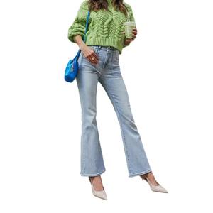 Nuovo temperamento europeo e americano Micro <span class=keywords><strong>pantaloni</strong></span> svasati lavati Jeans Jeans elasticizzati donna - Product Image 5