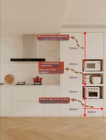 Ensemble d'armoires de cuisine modulaires en noyer sur mesure avec tiroirs à fermeture douce, design moderne pour villa, appartement, maison, meubles de cuisine