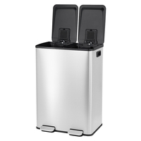 Poubelle de cuisine Recycler Prullenbak Poubelles de 13 gallons Poubelle à pédale Poubelle en acier inoxydable