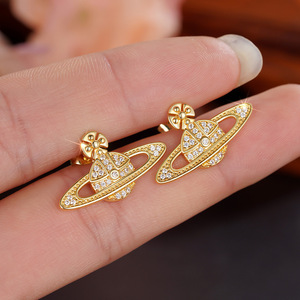 Planet <b>Flower</b> Stud Earrings For Women <b>Sweet</b> Cosmic Style Ear Jewelry - Product Image 6